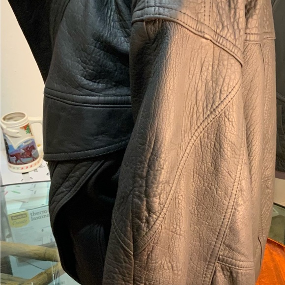 Chocolate Brown Leather Boomer Jacket - Picture 3 of 13